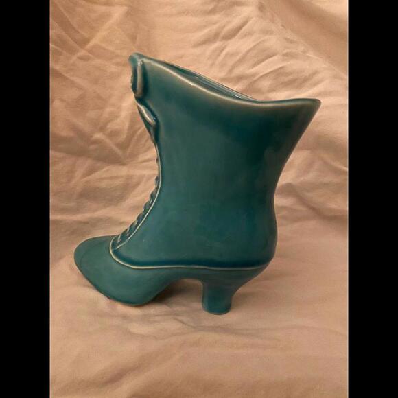 VTG Napco Blue Ceramic Floor Boot Planter - Picture 4 of 9